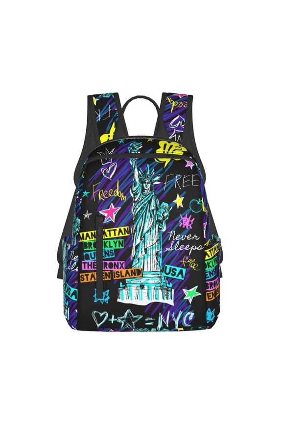 New York City Pattern Travel Laptop Backpack,Lightweight Backpack Travel Hiking Daypack Backpack Work Bag for Men Women