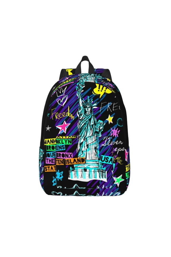 New York City for Canvas Backpack,Travel Rucksack Unisex Knapsack Laptop Backpack for Work & College -Small