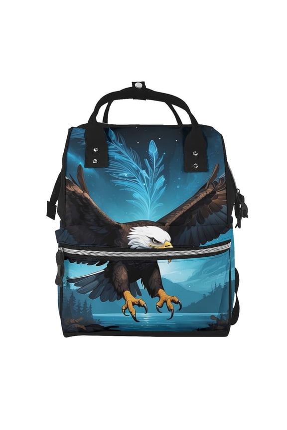 Night Sky Forest Bald Eagle for Baby Diaper Bag Backpack - Baby Bag for Boys & Girls - Diaper Backpack - Large Travel Diaper Bags- Baby Registry Search & Shower Gifts