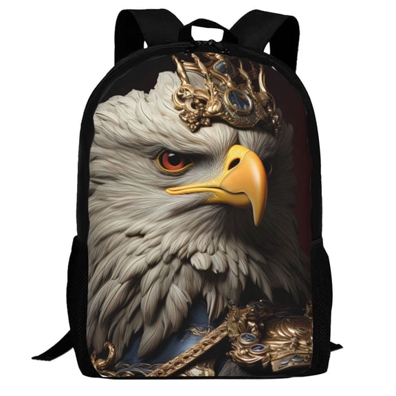 Defioc Noble Style Bald Eagle Pattern Carry on Backpack,16.5x12.5x5.5 Personal Item Bag Carry On Backpack Water Resistant Lightweight Daypack