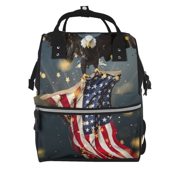Defioc North American Bald Eagle1 for Baby Diaper Bag Backpack - Baby Bag for Boys & Girls - Diaper Backpack - Large Travel Diaper Bags- Baby Registry Search & Shower Gifts