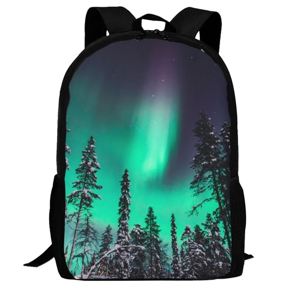 Defioc Northern Lights 2 Pattern Carry on Backpack,16.5x12.5x5.5 Personal Item Bag Carry On Backpack Water Resistant Lightweight Daypack