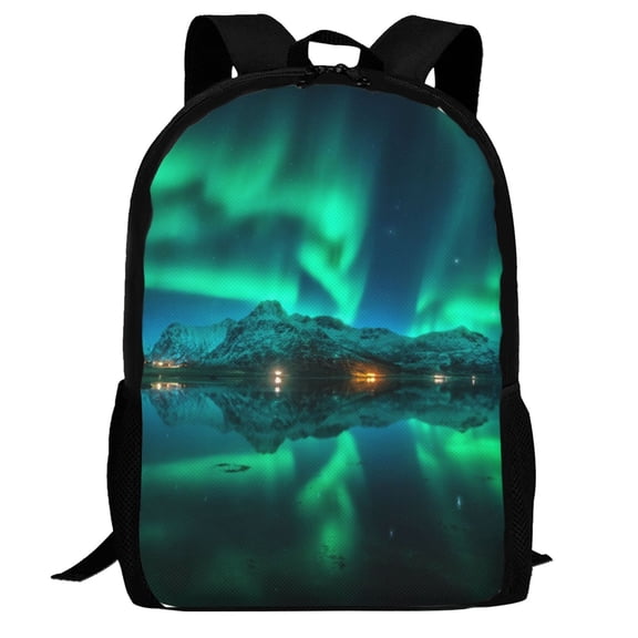 Defioc Northern Lights Pattern Carry on Backpack,16.5x12.5x5.5 Personal Item Bag Carry On Backpack Water Resistant Lightweight Daypack