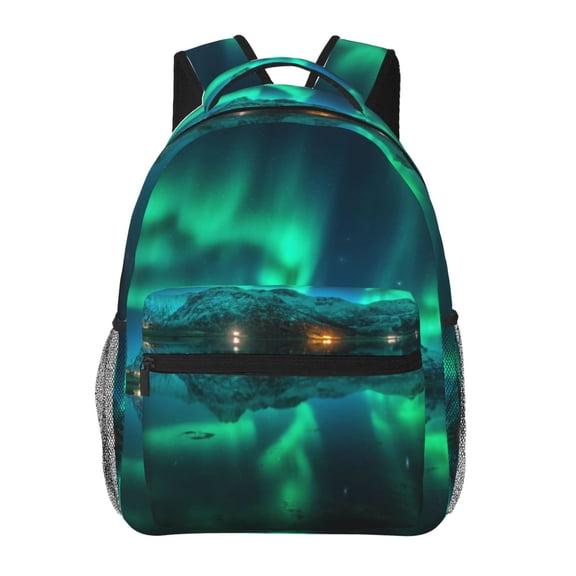 Defioc Northern Lights Pattern Laptop Backpack,Travel Backpack Outdoor Activities Bag Daypack for Travel Hiking Shopping Daily