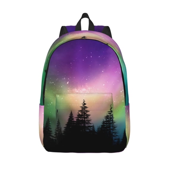 Defioc Northern Lights for Canvas Backpack,Travel Rucksack Unisex Knapsack Laptop Backpack for Work & College -Medium
