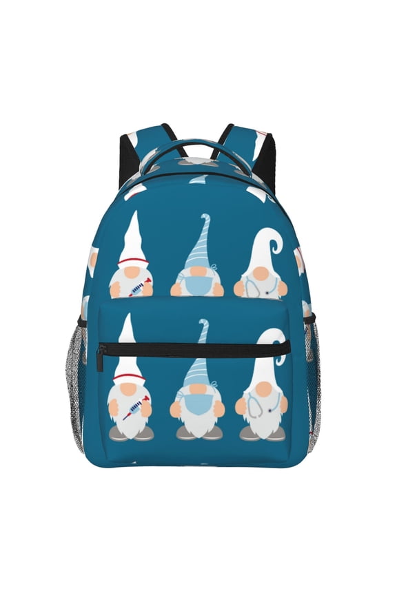 Nurse Doctor Gnomes Pattern Laptop Backpack,Travel Backpack Outdoor Activities Bag Daypack for Travel Hiking Shopping Daily
