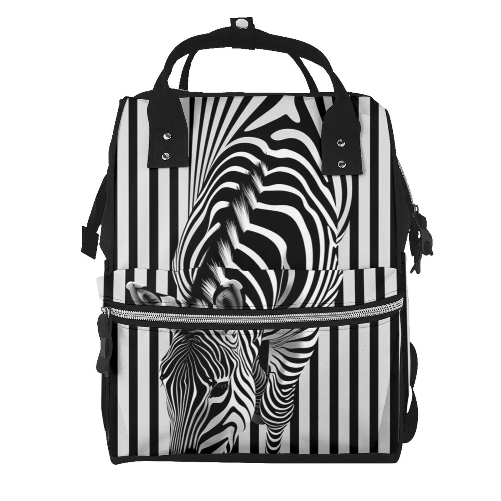 Defioc Optical Zebra Illusion for Baby Diaper Bag Backpack - Baby Bag for Boys & Girls - Diaper Backpack - Large Travel Diaper Bags- Baby Registry Search & Shower Gifts