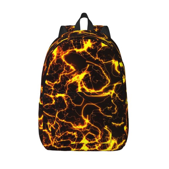 Defioc Orange Lightning for Canvas Backpack,Travel Rucksack Unisex Knapsack Laptop Backpack for Work & College -Medium