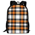 thumbnail image 1 of Defioc Orange Plaid Pattern Carry on Backpack,16.5x12.5x5.5 Personal Item Bag Carry On Backpack Water Resistant Lightweight Daypack, 1 of 7