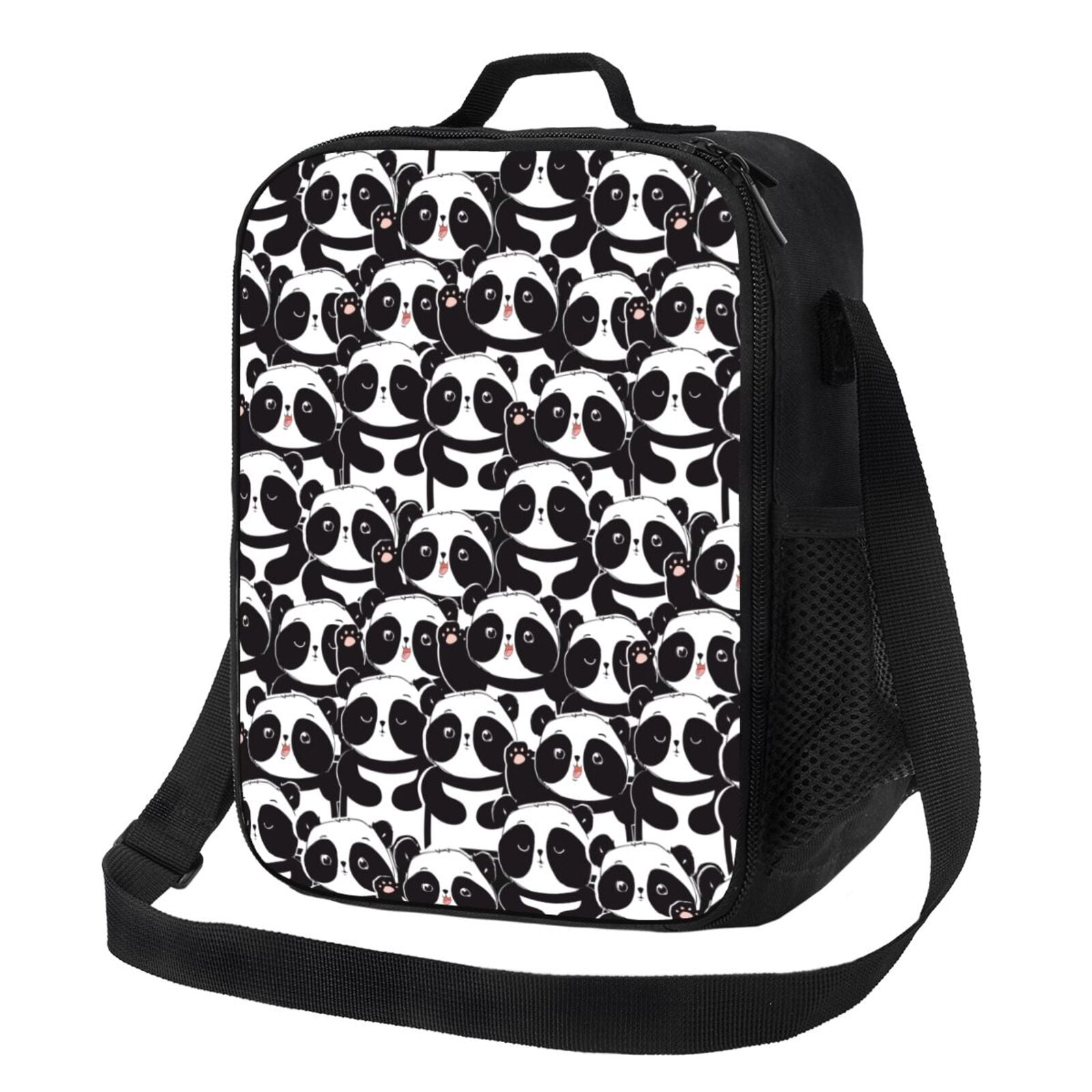 Defioc Panda Print Lunch Box for Men & Women, Insulated Lunch Bag Thickened Thermal Leakproof Lunch Tote Bag for Adult Office Travel Picnic
