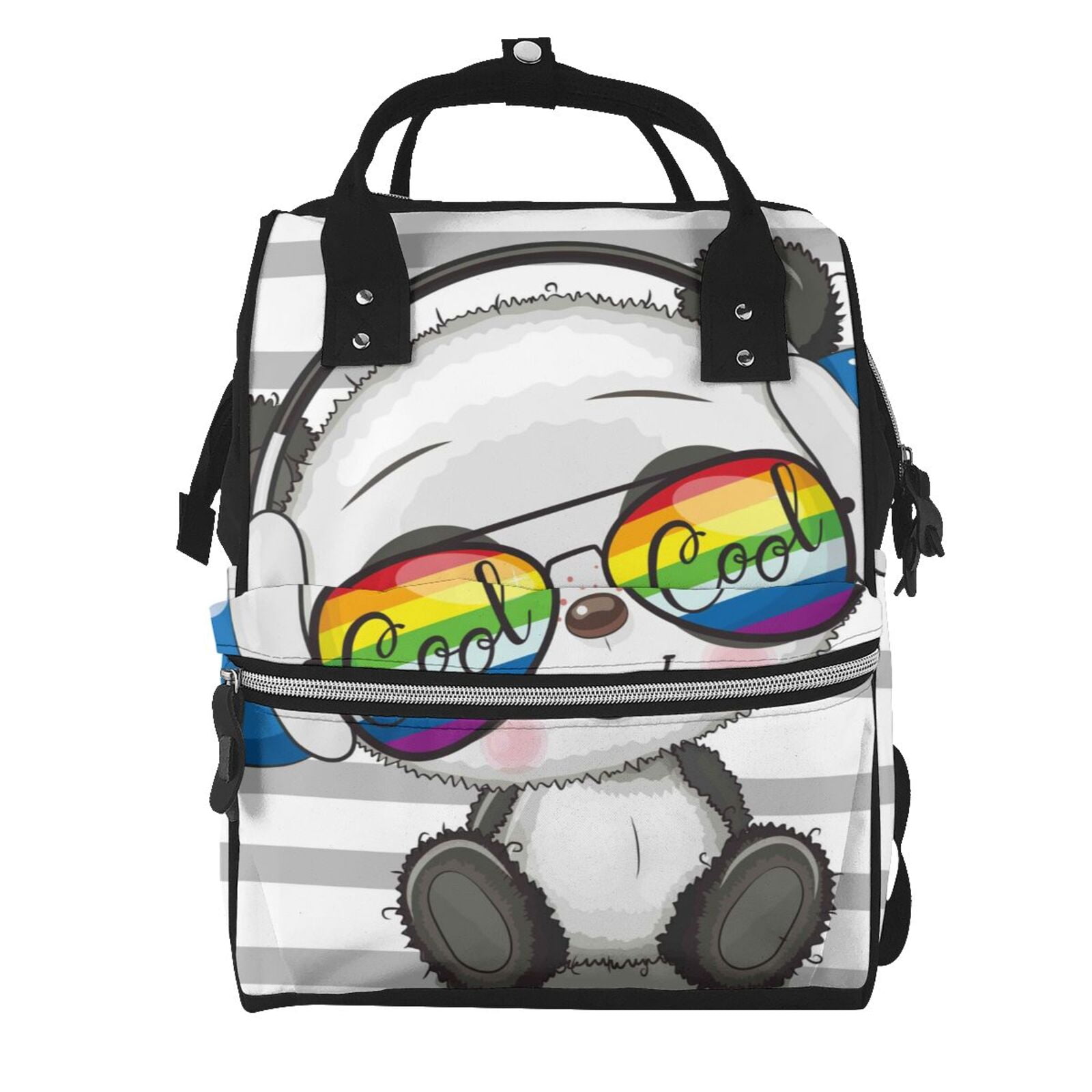 Defioc Panda with Sun glasses for Baby Diaper Bag Backpack - Baby Bag for Boys & Girls - Diaper Backpack - Large Travel Diaper Bags- Baby Registry Search & Shower Gifts