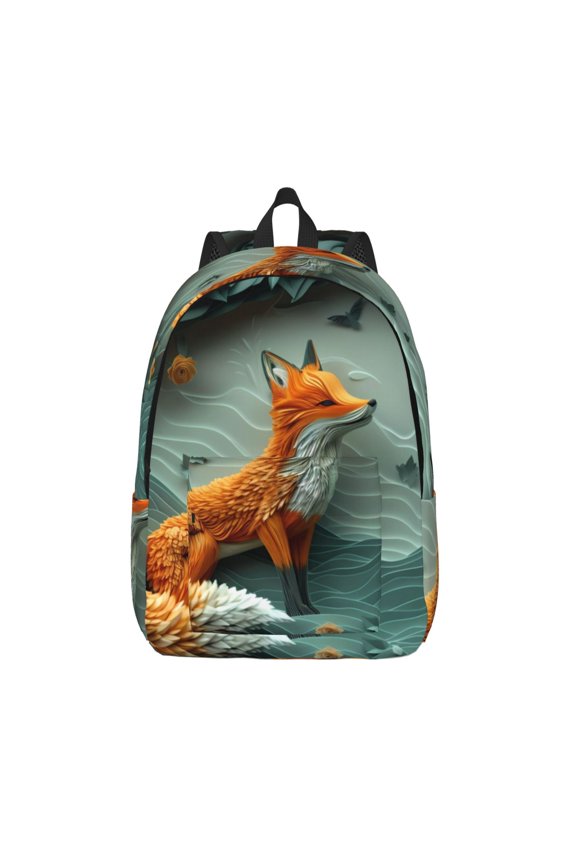 Paper Fox Crow Fantasy for Canvas Backpack,Travel Rucksack Unisex Knapsack Laptop Backpack for Work & College -Medium