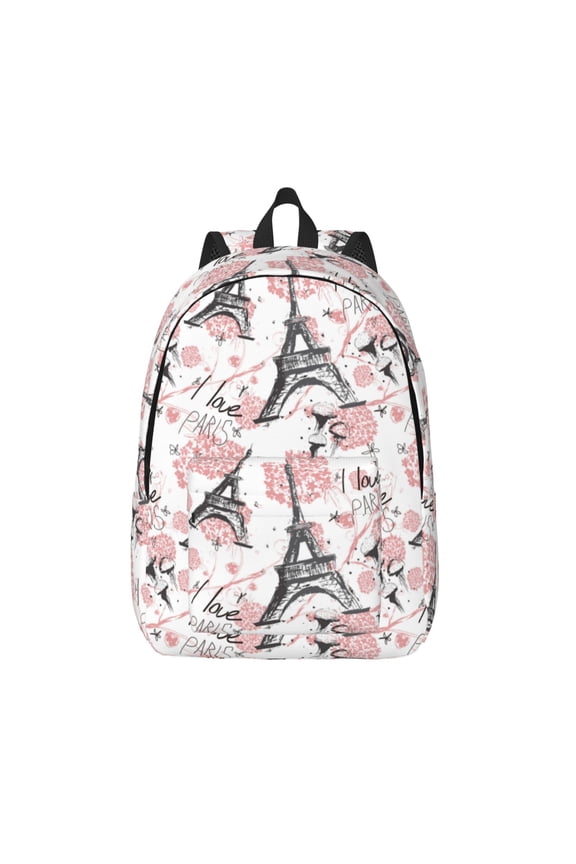 Paris for Canvas Backpack,Travel Rucksack Unisex Knapsack Laptop Backpack for Work & College -Small