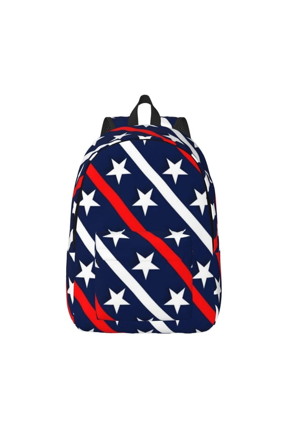 Patriotic Star for Canvas Backpack,Travel Rucksack Unisex Knapsack Laptop Backpack for Work & College -Medium