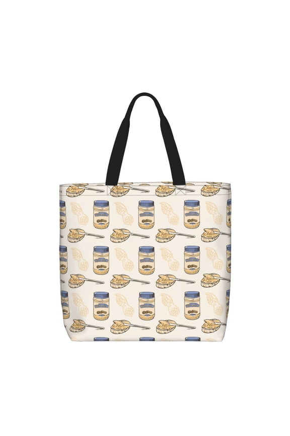 Peanuts Pattern Tote Bag for Women,Large Capacity Tote Bag with Zipper Casual Shoulder Handbags Shopping Bag