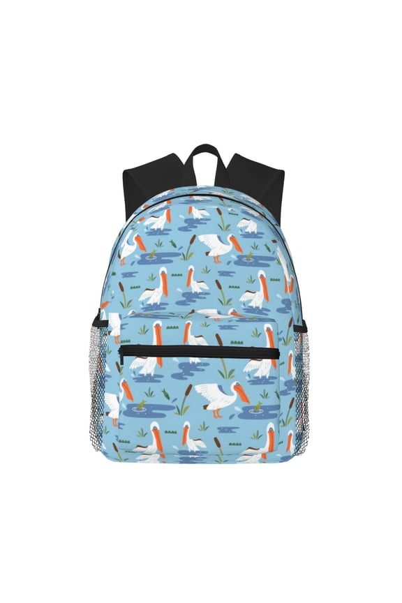 Pelican Reed And Fish Pattern Laptop Backpack for Men and Women,Casual Backpack Dayback Sports Bookbag for Travel Running Hiking