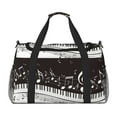 thumbnail image 1 of Defioc Piano Keys With Musical Notes Print Hand Travel Bag - Foldable Travel Duffel Bags for Men Women -Sport Gym Bag - Overnight Travel Duffel Bag - Adjustable Shoulder Strap, 1 of 6