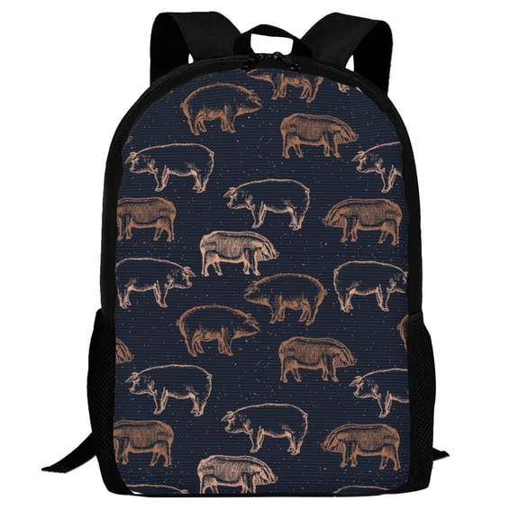 Defioc Pig Farm Pattern Carry on Backpack,16.5x12.5x5.5 Personal Item Bag Carry On Backpack Water Resistant Lightweight Daypack