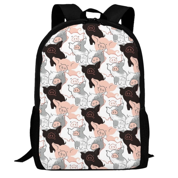 Defioc Pigs Pattern Carry on Backpack,16.5x12.5x5.5 Personal Item Bag Carry On Backpack Water Resistant Lightweight Daypack
