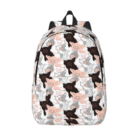 Defioc Pigs for Canvas Backpack,Travel Rucksack Unisex Knapsack Laptop Backpack for Work & College -Medium