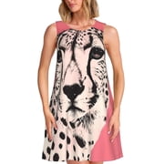 knee length dresses for ladies Breanna Strapless Chiffon Maxi Dress / Leopard Print | Meshki