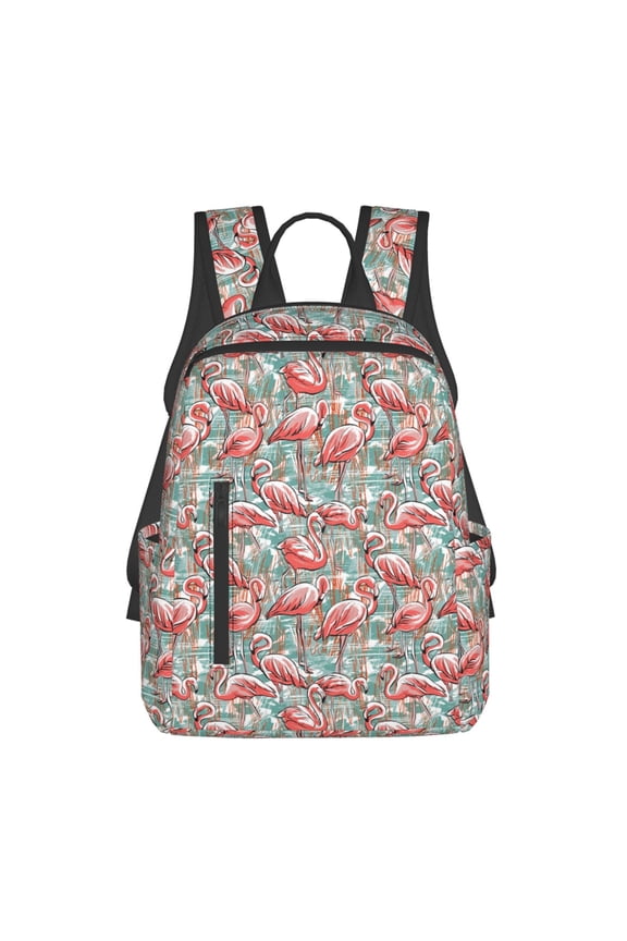 Pink Flamingo Pattern Travel Laptop Backpack,Lightweight Backpack Travel Hiking Daypack Backpack Work Bag for Men Women
