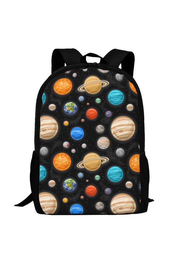Planets In Deep Space Pattern Carry on Backpack,16.5x12.5x5.5 Personal Item Bag Carry On Backpack Water Resistant Lightweight Daypack