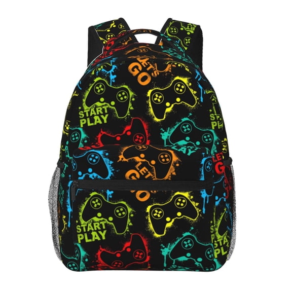 Defioc Play Game Start Pattern Laptop Backpack,Travel Backpack Outdoor Activities Bag Daypack for Travel Hiking Shopping Daily