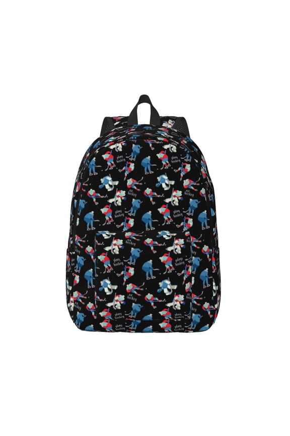 Play Hockey for Canvas Backpack,Travel Rucksack Unisex Knapsack Laptop Backpack for Work & College -Small