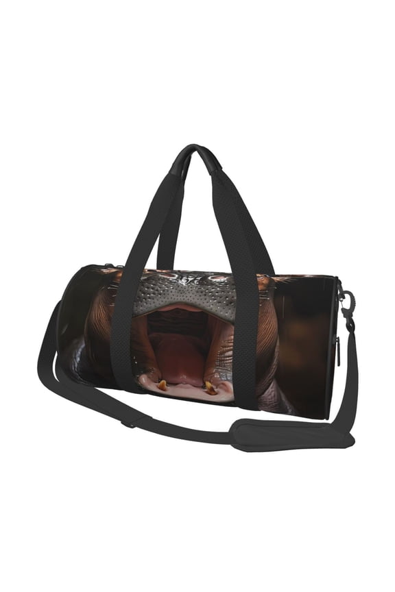 Playful Baby Hippo Splash for Travel Duffle Bag,Weekender Bag Carry On Tote Bags Hospital Bag Large Capacity Sport Gym Bag for Men Women Fit for Trave, Gym,Weekend