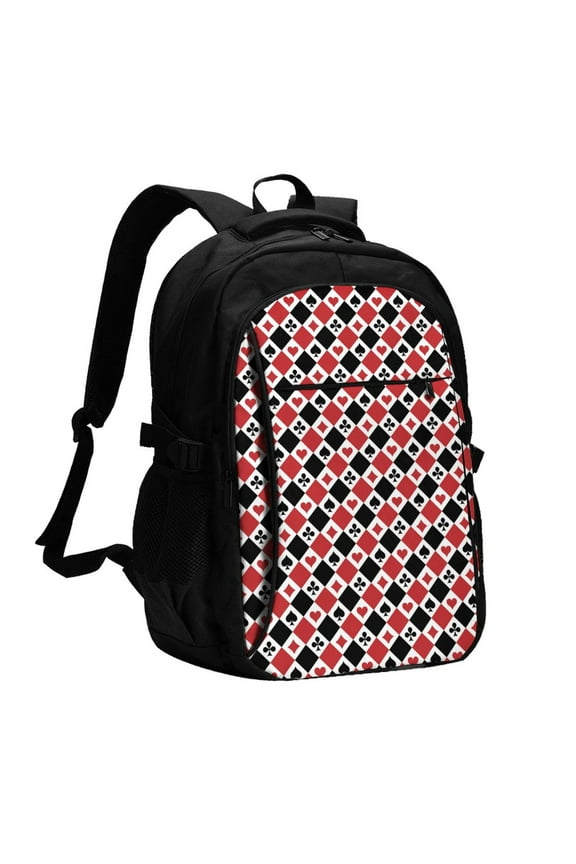 Playing Cards for Travel Backpack for Women,15.6 inch Laptop Backpack Carry On Backpack Personal Item Travel Bag Daypack for School Weekender Business Trip