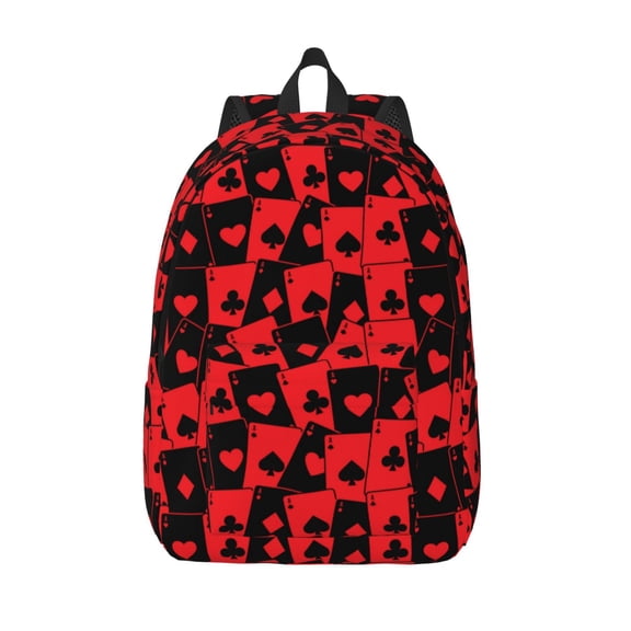 Defioc Playing Cards for Canvas Backpack,Travel Rucksack Unisex Knapsack Laptop Backpack for Work & College -Medium