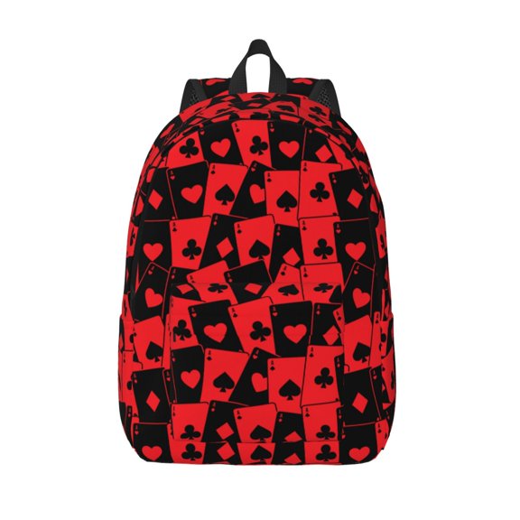 Defioc Playing Cards for Canvas Backpack,Travel Rucksack Unisex Knapsack Laptop Backpack for Work & College -Small