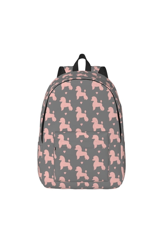 Poodle Dog for Canvas Backpack,Travel Rucksack Unisex Knapsack Laptop Backpack for Work & College -Small