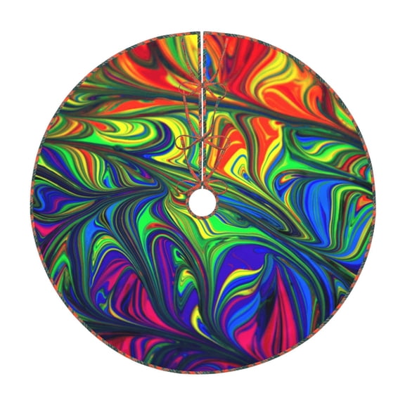 Defioc Pride Rainbow for Christmas Tree Skirt Snowman Xmas Tree Skirt Farmhouse Christmas Decorations Tree Mat for Holiday Party Decor-36"