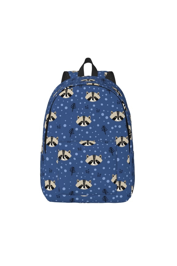 Raccoon blue point for Canvas Backpack,Travel Rucksack Unisex Knapsack Laptop Backpack for Work & College -Medium