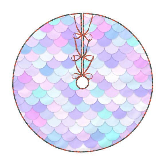 Defioc Rainbow Scales for Christmas Tree Skirt Snowman Xmas Tree Skirt Farmhouse Christmas Decorations Tree Mat for Holiday Party Decor-36"