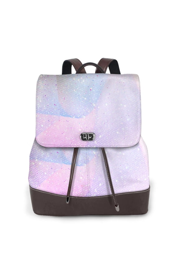 Rainbow Unicorn Party Print PU Leather Backpack,Backpack Purse for Women Fashion Multipurpose Design Handbag Ladies Bags Travel Backpack