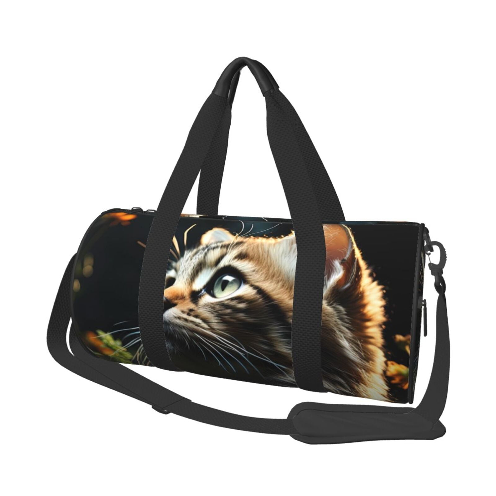 Defioc Realistic Style Cute Cat for Travel Duffle Bag,Weekender Bag Carry On Tote Bags Hospital Bag Large Capacity Sport Gym Bag for Men Women Fit for Trave, Gym,Weekend