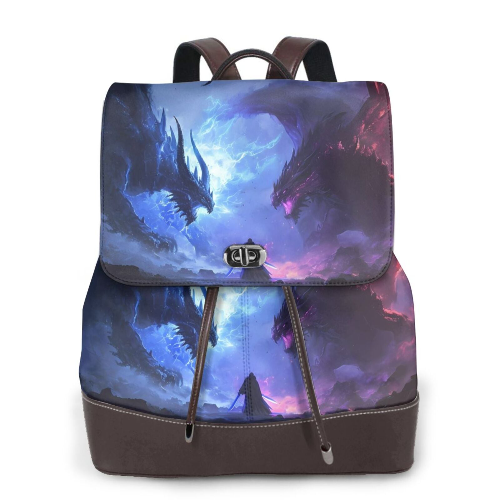 Floral Janpanese Dragon Print Backpack
