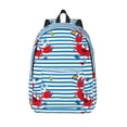 thumbnail image 1 of Defioc Red Funny Crab on Blue Stripe for Canvas Backpack,Travel Rucksack Unisex Knapsack Laptop Backpack for Work & College -Medium, 1 of 7