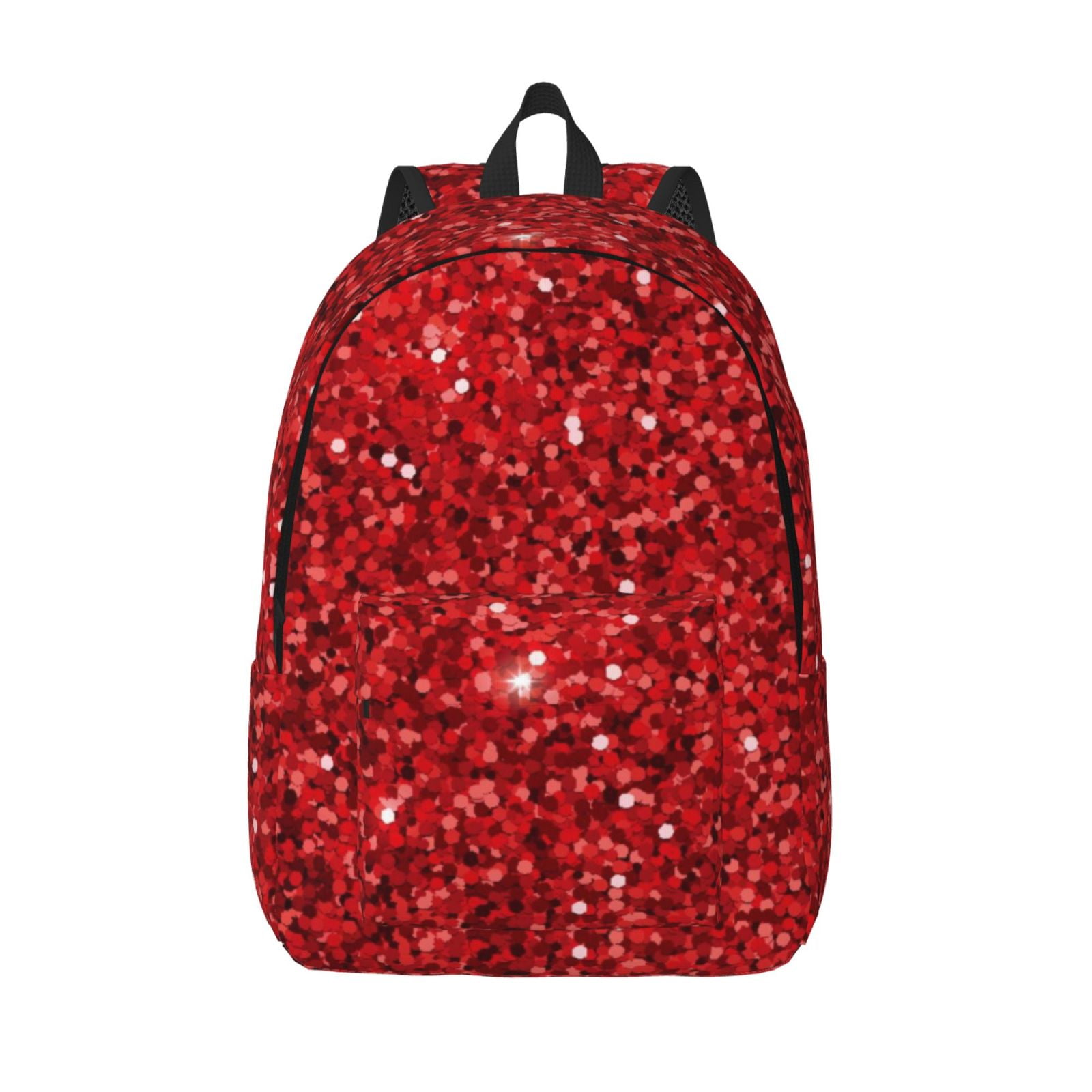 Defioc Red Glitter for Canvas Backpack,Travel Rucksack Unisex Knapsack ...