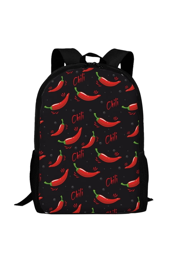 Red Hot Chili Pattern Carry on Backpack,16.5x12.5x5.5 Personal Item Bag Carry On Backpack Water Resistant Lightweight Daypack