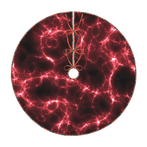 Defioc Red Line for Christmas Tree Skirt Snowman Xmas Tree Skirt Farmhouse Christmas Decorations Tree Mat for Holiday Party Decor-30"