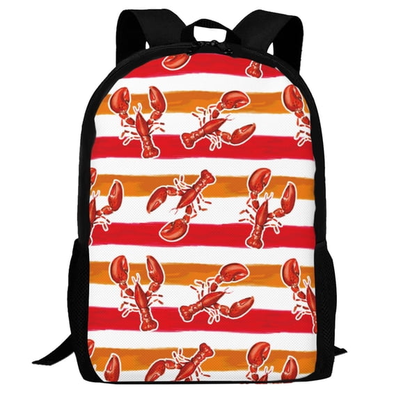 Defioc Red Lobster Pattern Carry on Backpack,16.5x12.5x5.5 Personal Item Bag Carry On Backpack Water Resistant Lightweight Daypack
