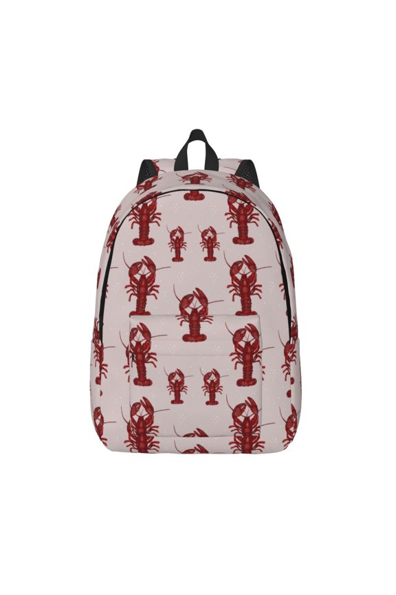 Red Lobster With Claws for Canvas Backpack,Travel Rucksack Unisex Knapsack Laptop Backpack for Work & College -Small