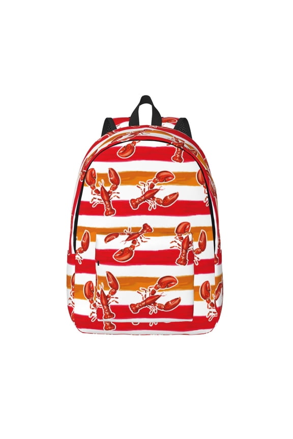 Red Lobster for Canvas Backpack,Travel Rucksack Unisex Knapsack Laptop Backpack for Work & College -Medium