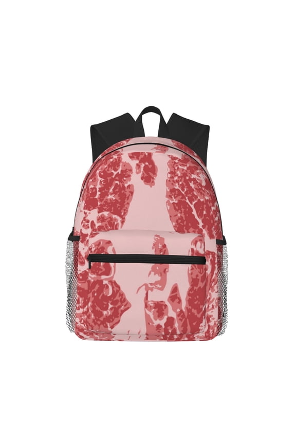 Red Meat Pattern Laptop Backpack for Men and Women,Casual Backpack Dayback Sports Bookbag for Travel Running Hiking