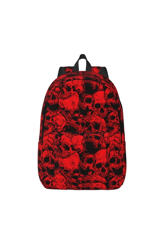 Red Skulls 3 for Canvas Backpack,Travel Rucksack Unisex Knapsack Laptop Backpack for Work & College -Medium