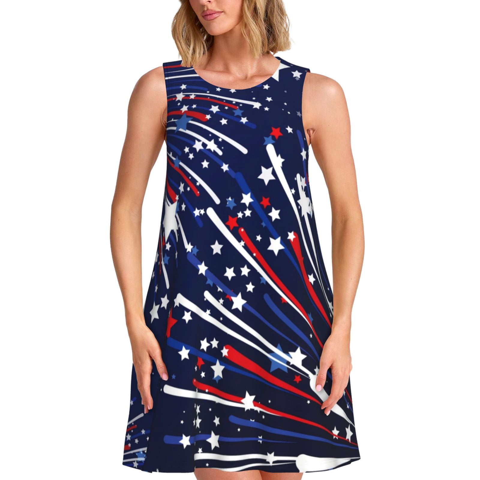red white blue dresses women Patriotic Striped Maxi Dress: Red White Blue 4th of July Sundress